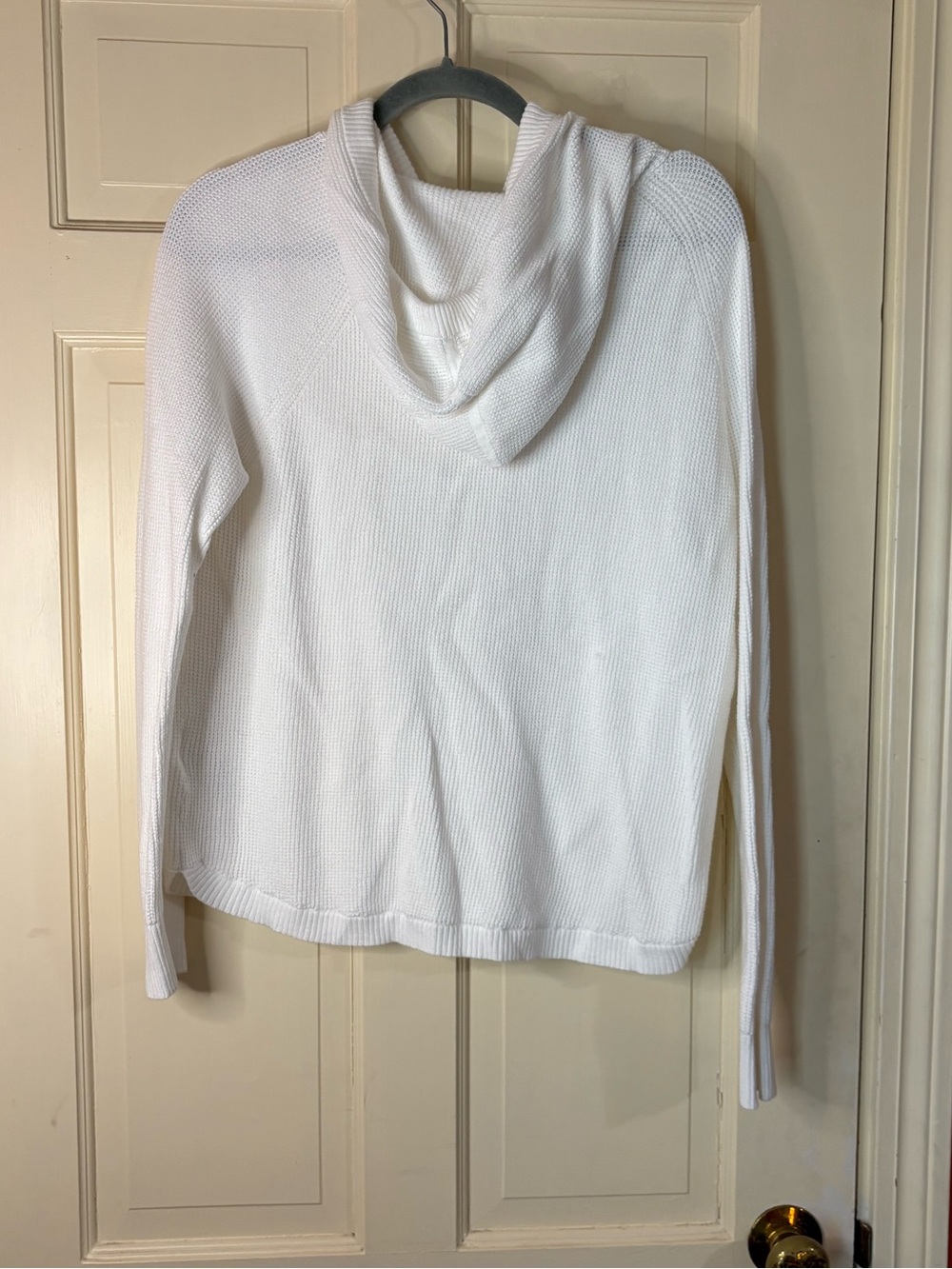 Lauren Ralph Lauren White Women's Waffle-Knit Hoodie Size Large Resort Travel - Picture 7 of 9